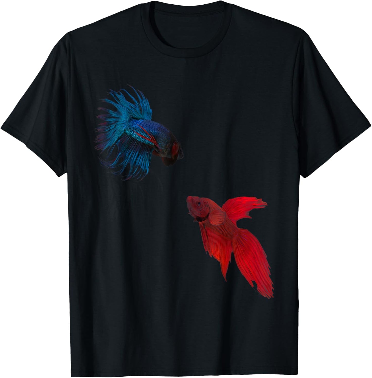 Red VS. Blue Betta Fish, Siamese Fighter Fish Gift T-Shirt - T-Shirt | Black