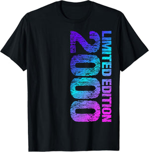 2000 Man Woman 25th Birthday Limited Edition 25 , black T-Shirt - T-Shirt | Black