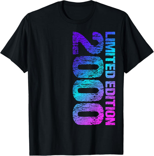 2000 Man Woman 25th Birthday Limited Edition 25 , black T-Shirt - T-Shirt | Black