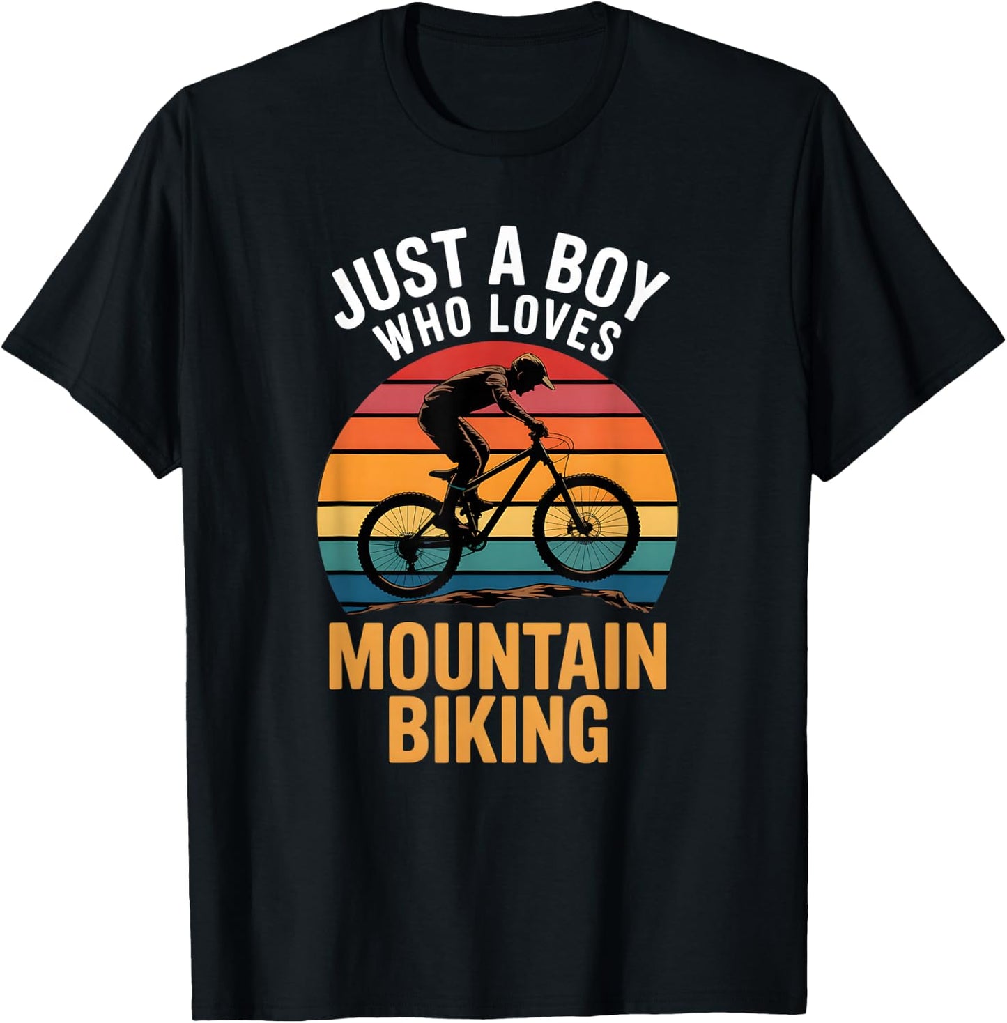 Boys Mountain Biking T-Shirt - T-Shirt | Black