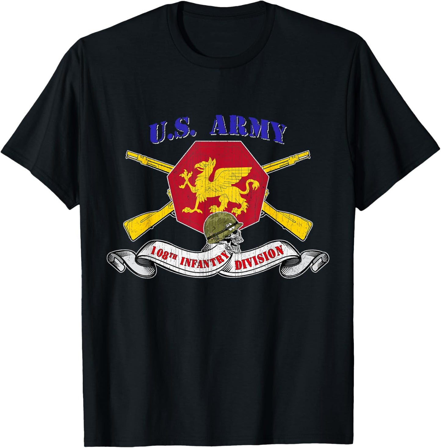 108th Infantry Division 108th ID Veteran Vintage Gifts T-Shirt - T-Shirt | Black