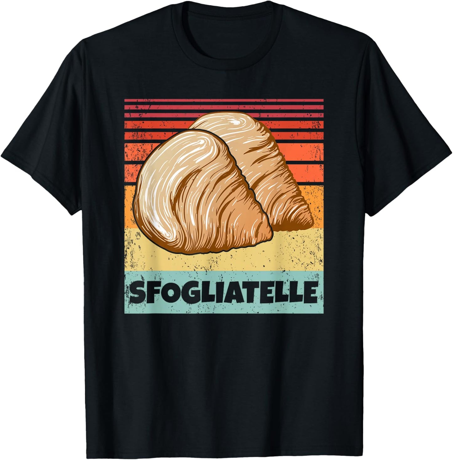 Retro Vintage Sfogliatelle | Italian Pastry Graphic T-Shirt - T-Shirt | Black