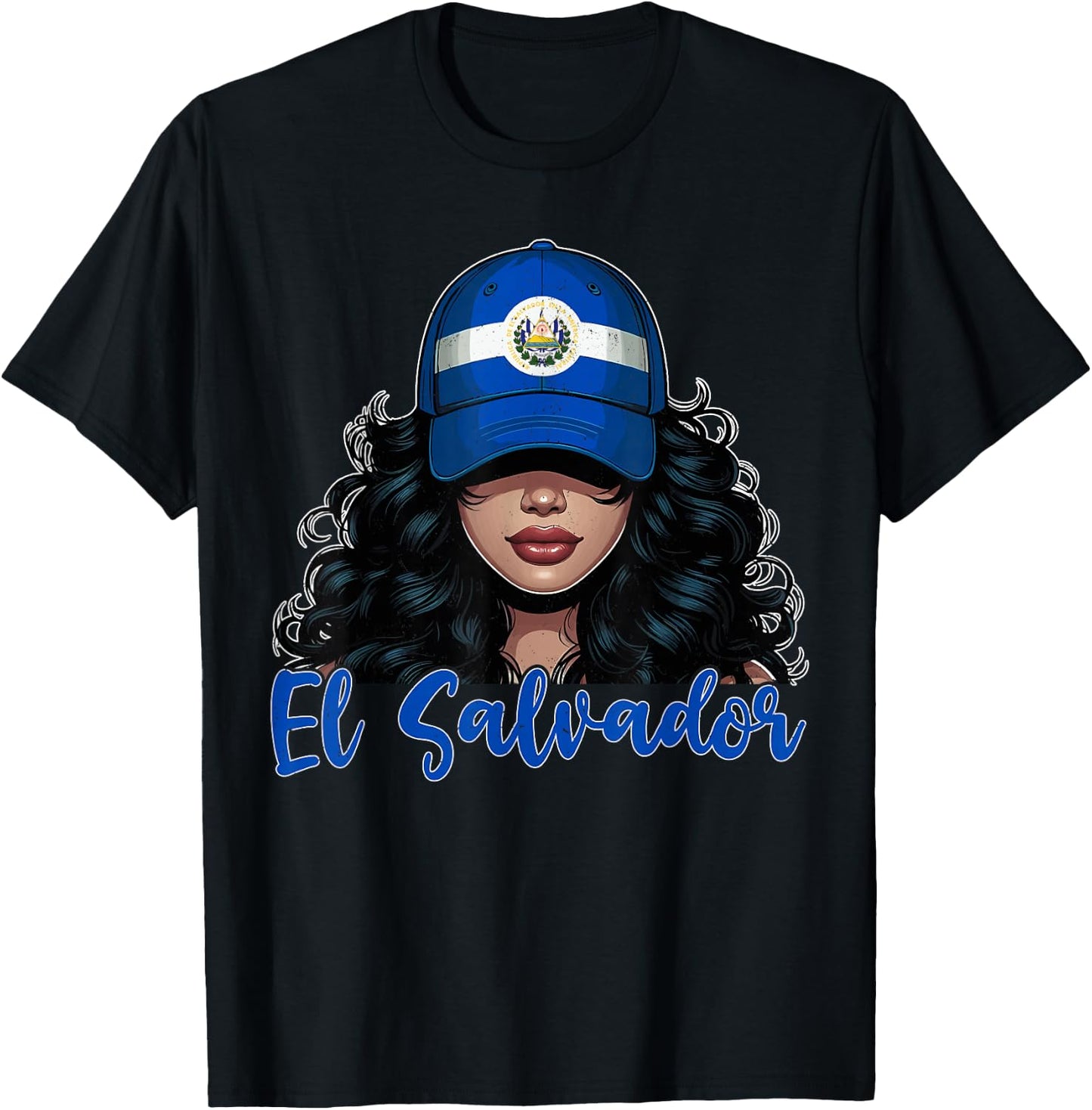 Salvadoran Girl El Salvador Flag Proud Salvadorena Women T-Shirt - T-Shirt | Black