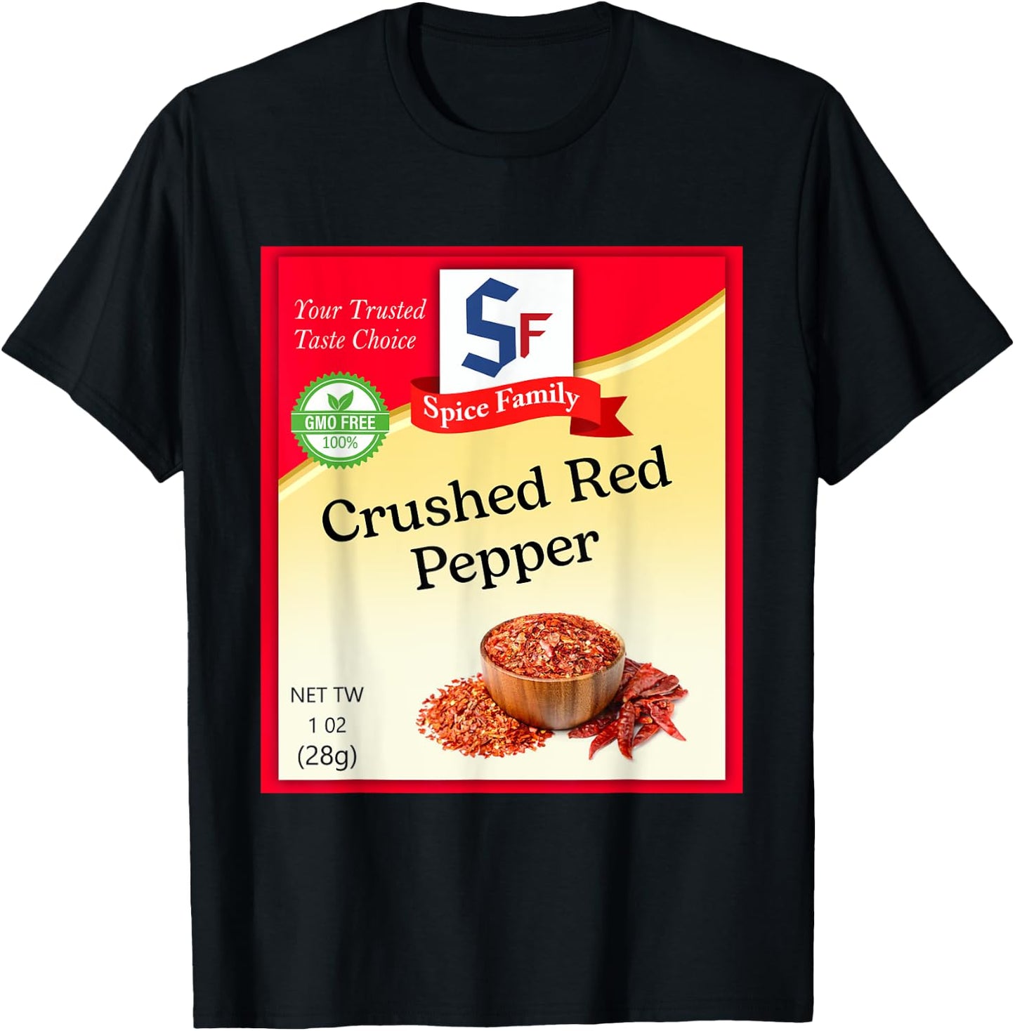 Crushed Red Pepper Condiment Costume Holiday Spice Costumes T-Shirt - T-Shirt | Black