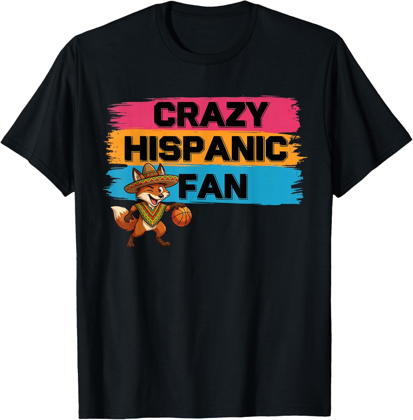 Funny Crazy Hispanic Fan Design Latino Sports T-Shirt - T-Shirt | Black