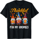 Thanksgiving With Gnomes Thankful For My Gnomies Fall Autumn T-Shirt - T-Shirt | Black