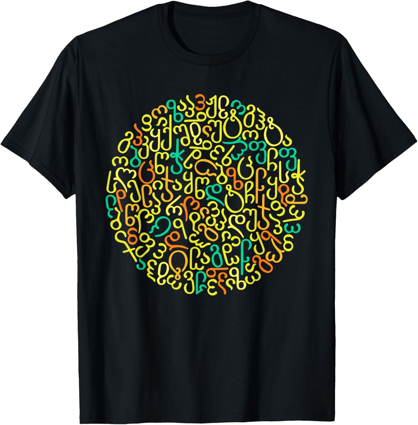 Georgische Alphabet Motiv Georgien T-Shirt - T-Shirt | Black