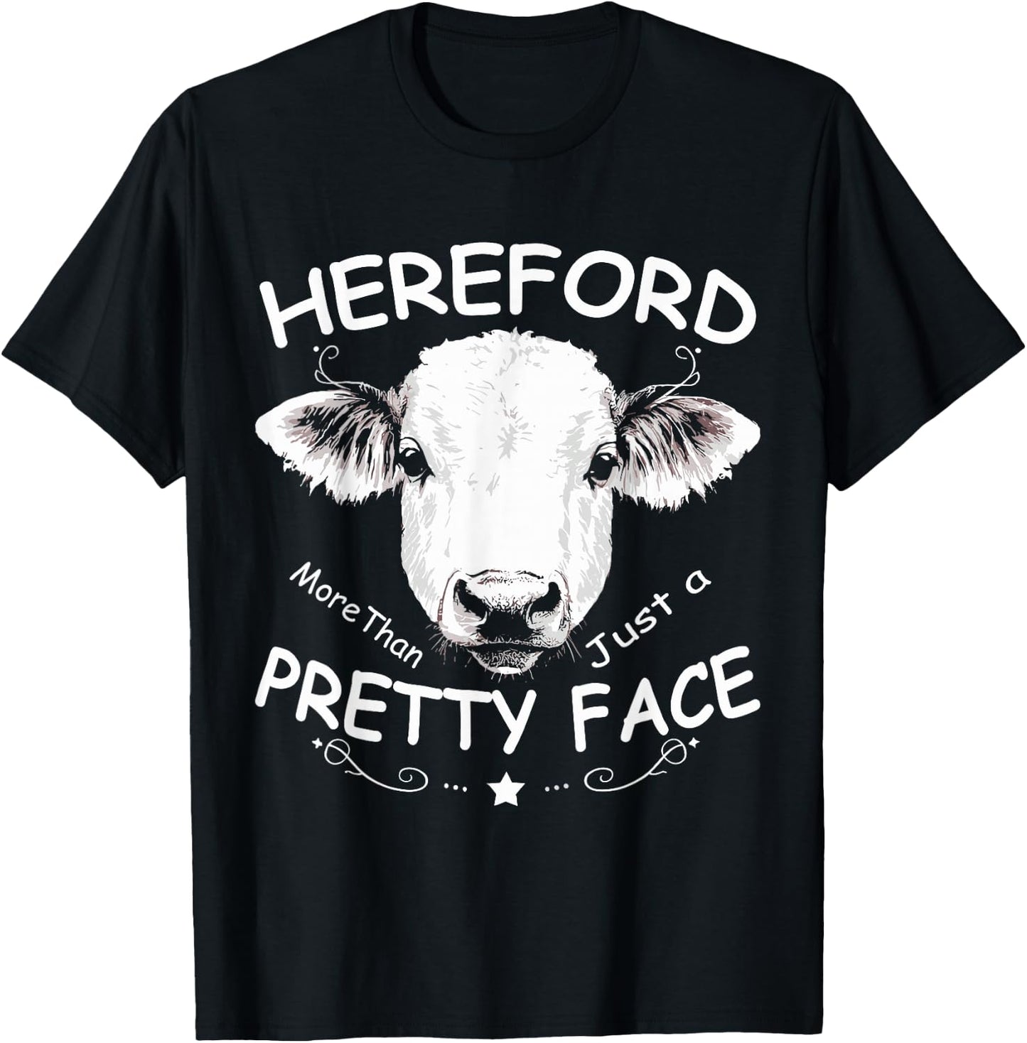 Funny Hereford Cow Farmer Hereford Rencher Cattle Bull Beef T-Shirt - T-Shirt | Black