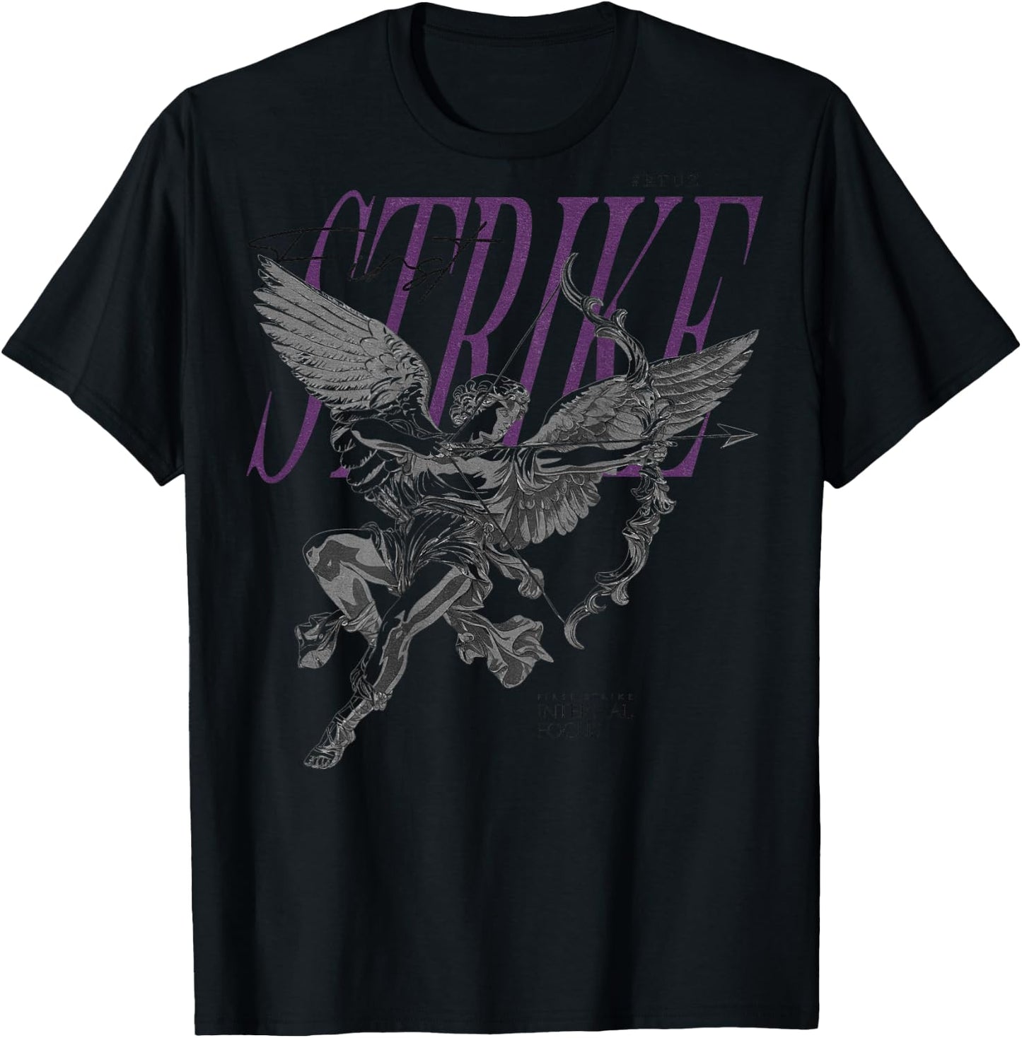 Hip Hop Angel Vintage Edgy Y2K Backprint Streetwear Angel T-Shirt - T-Shirt | Black
