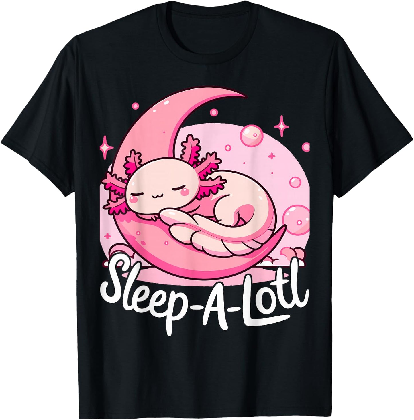 Sleep-A-Lotl Axoltol Sleaping T-Shirt - T-Shirt | Black