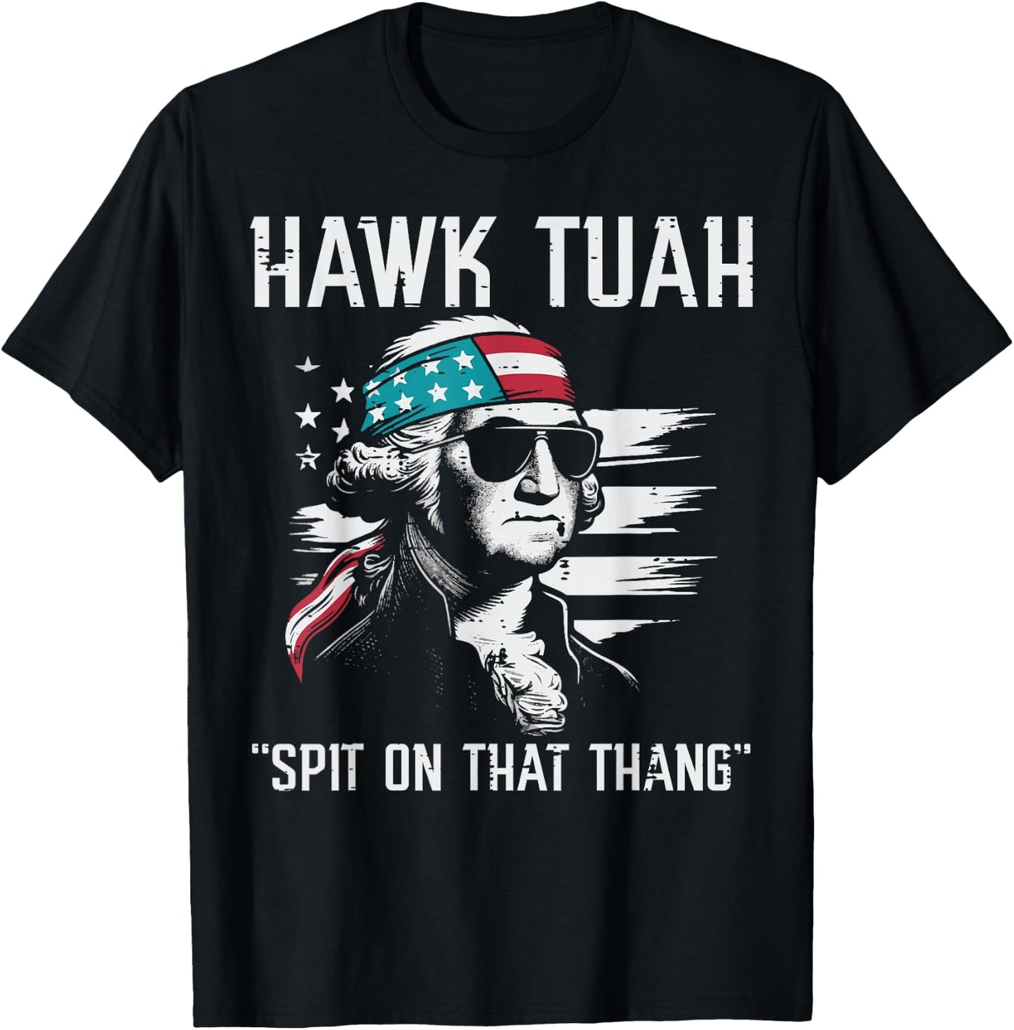 4th of July Hawk Washington Funny American Men Women Kids T-Shirt - T-Shirt | Black