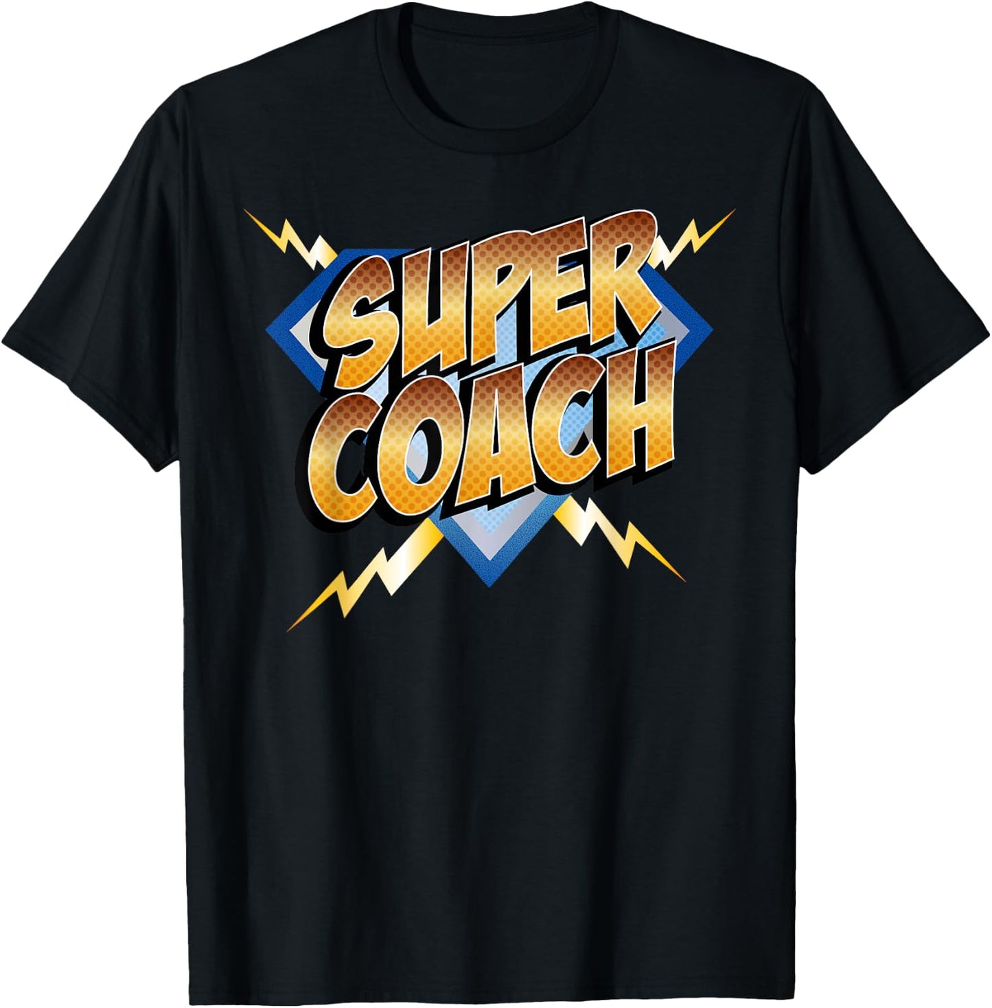 Super Coach Superhero Comic Book Sports Team T-Shirt - T-Shirt | Black