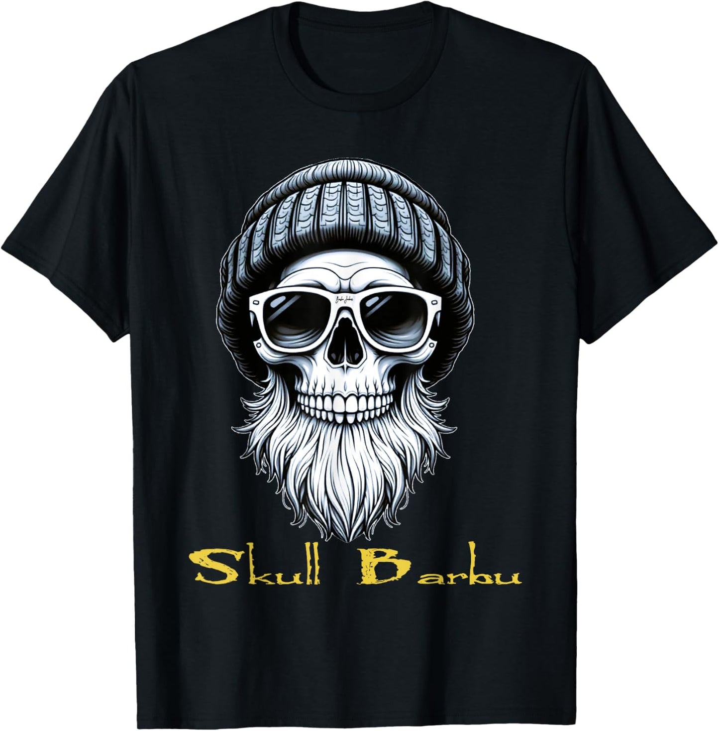 Skull Bearded Skull Beard Gift , Black, S T-Shirt - T-Shirt | Black