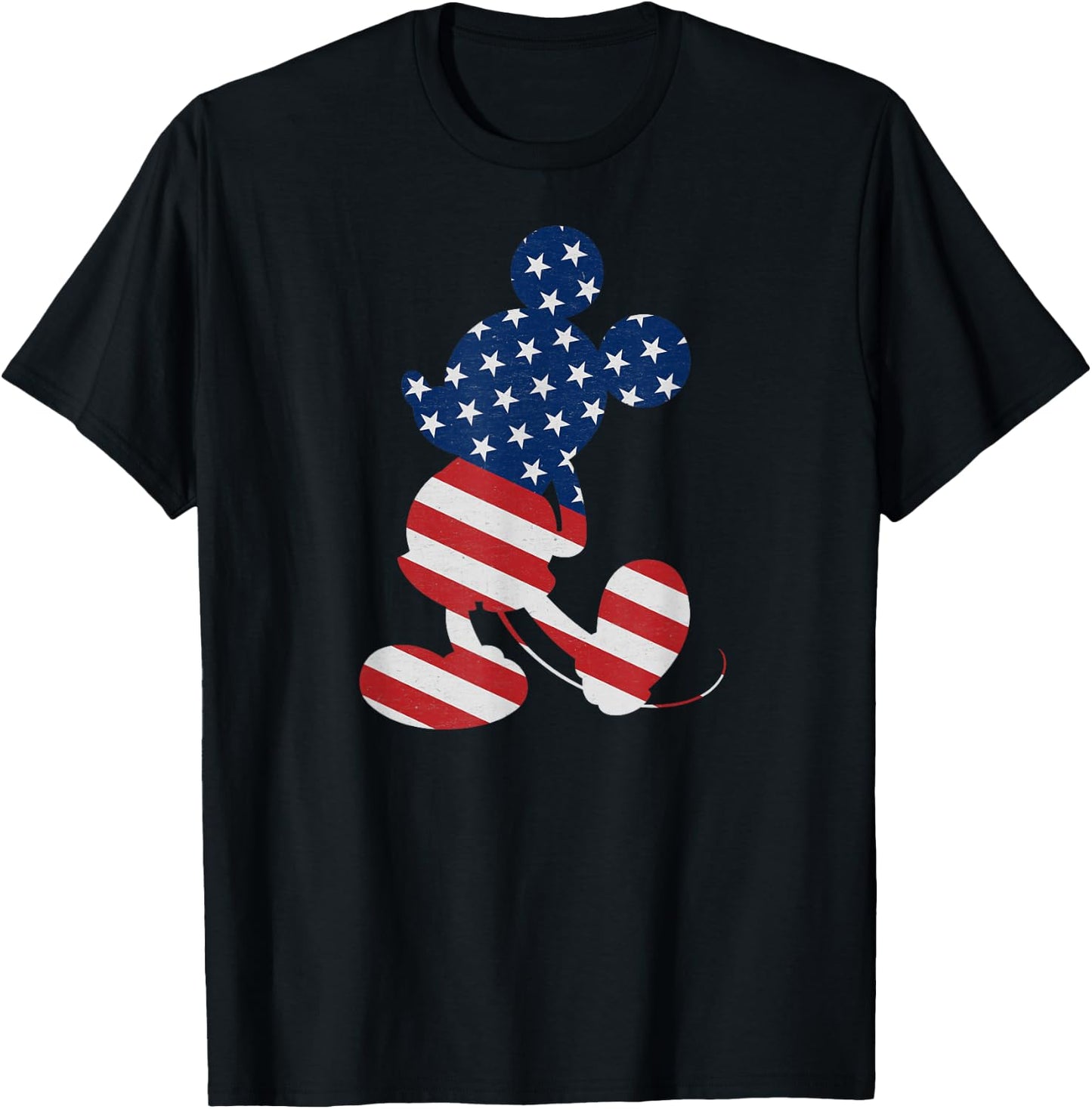 Disney Mickey Mouse American Flag USA T Shirt T-Shirt - T-Shirt | Black