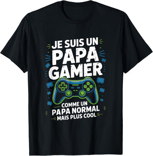 Dad Gamer Dad Cool Gift Humour Father's Day Father Man T-Shirt - T-Shirt | Black