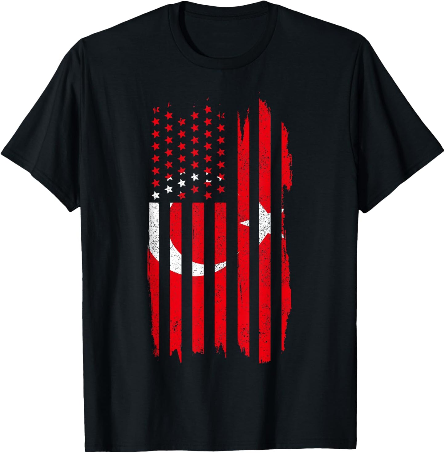 Turkey Pride Turkish American Flag Roots Heritage Turkiye T-Shirt - T-Shirt | Black