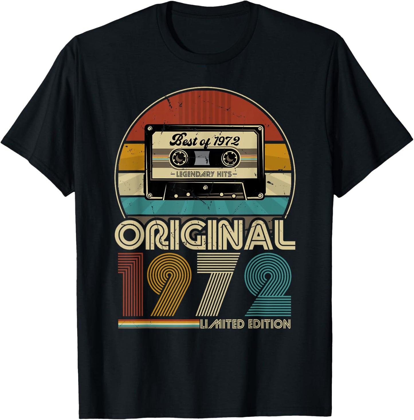 1972 Vintage 50. Geburtstag Retro Vintage Männer Frauen T-Shirt - T-Shirt | Black
