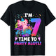 Kids 7th Axolotl Birthday Seven Year Old Axolotl Birthday Party T-Shirt - T-Shirt | Black