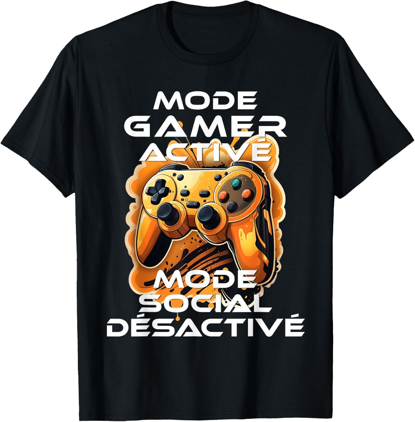 Gamer geek addicted video games teen console gaming humorous , Black, S T-Shirt - T-Shirt | Black