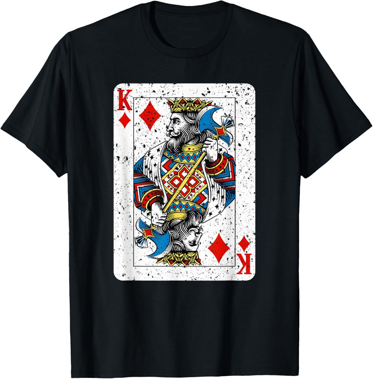 King of Diamonds Deck of Playing Cards Vintage Retro Style T-Shirt - T-Shirt | Black