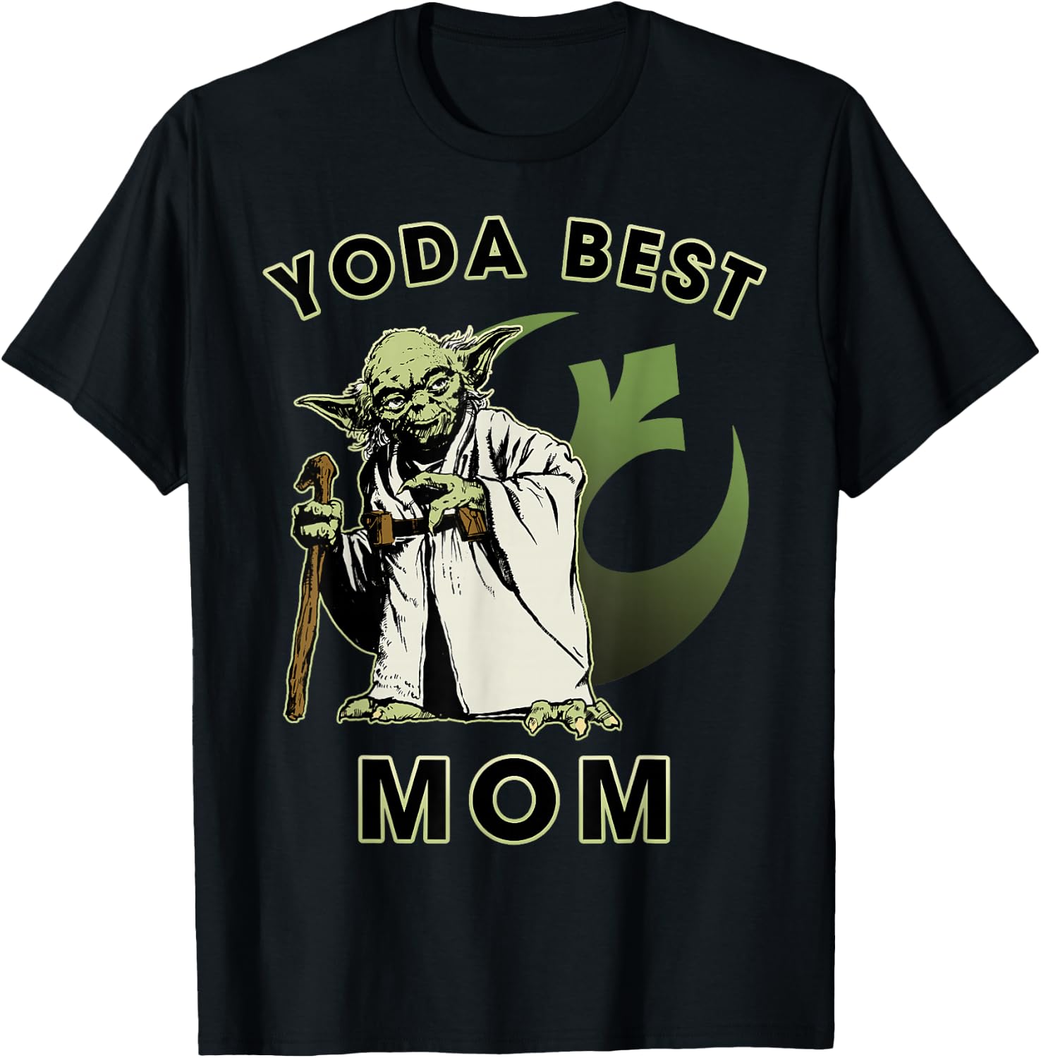 Star Wars Yoda Best Mom Rebel Logo T-Shirt - T-Shirt | Black