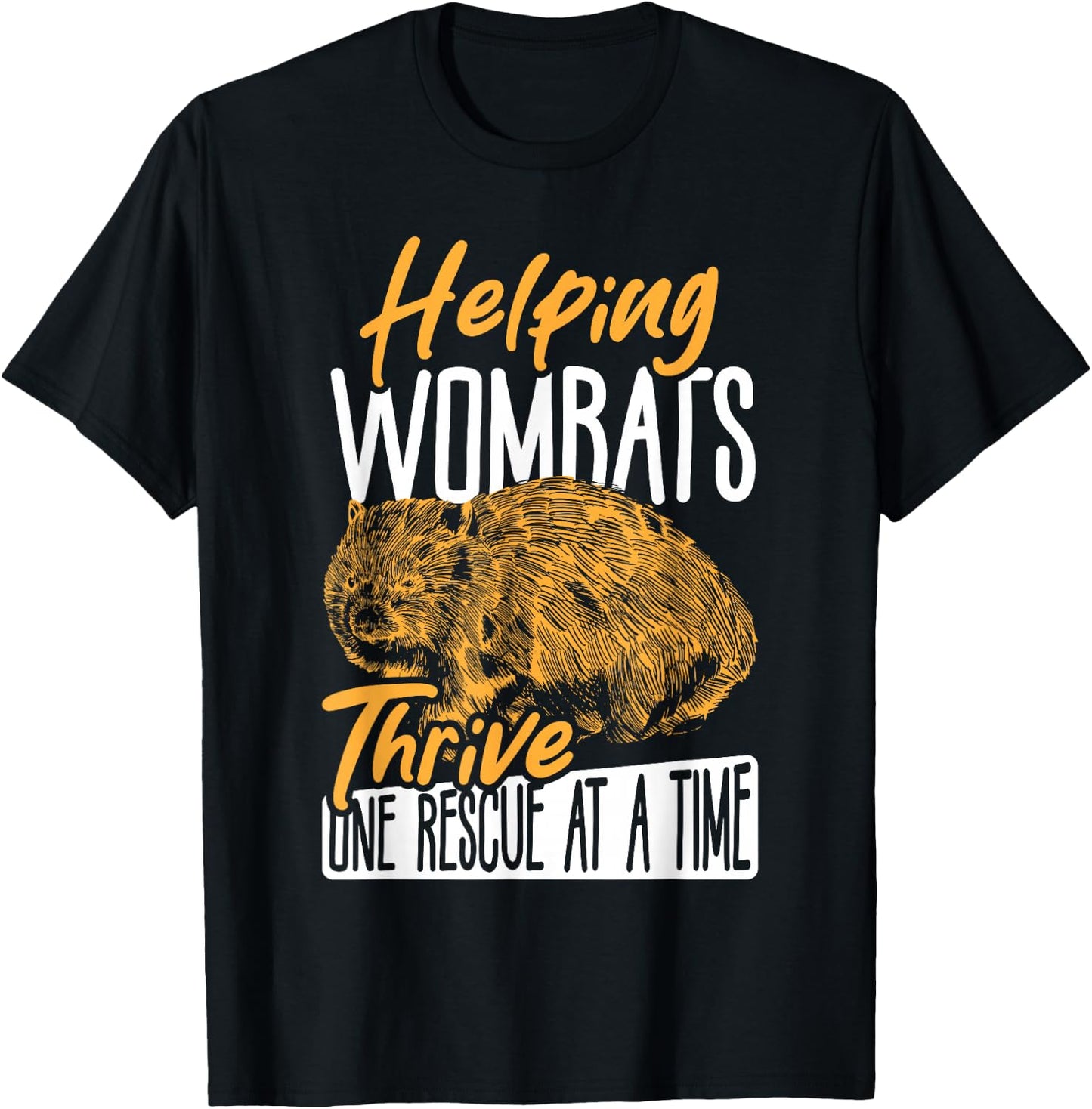 Helping Wombats Thrive, One Rescue at a Time Wombat Rescue T-Shirt - T-Shirt | Black