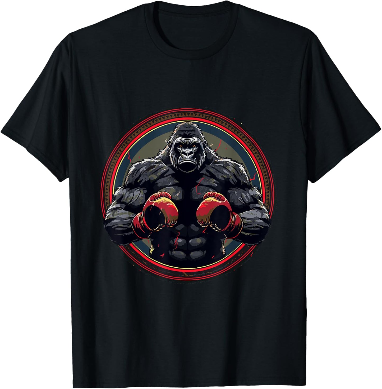 Silverback Gorilla with Boxing Gloves | Boxing Fighter Boxer T-Shirt - T-Shirt | Black