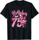 75th Birthday Gift Flamingo Fan 75 Year Old Women 75th Bday T-Shirt - T-Shirt | Black
