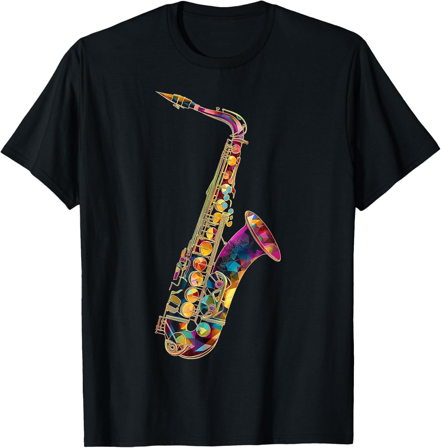 Saxophone Music Instrument Motif Artwork Saxophone T-Shirt - T-Shirt | Black