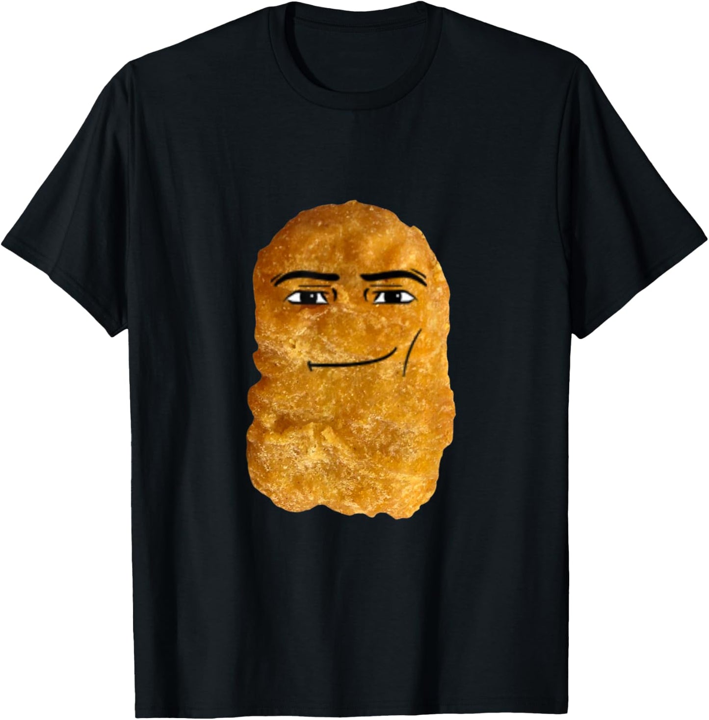 Chicken Nugget Man Face Cowboy Meme T-Shirt - T-Shirt | Black