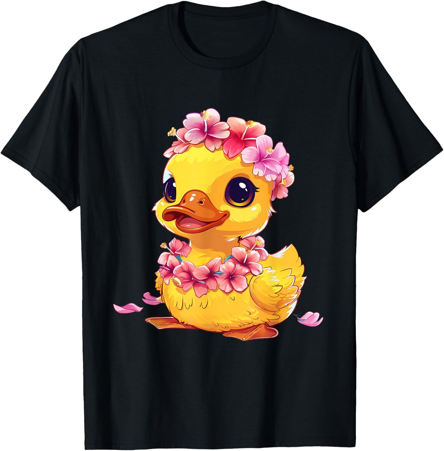 Rubber Duck Hawaiian Floral Hawaii Rubber Duck Lover T-Shirt - T-Shirt | Black