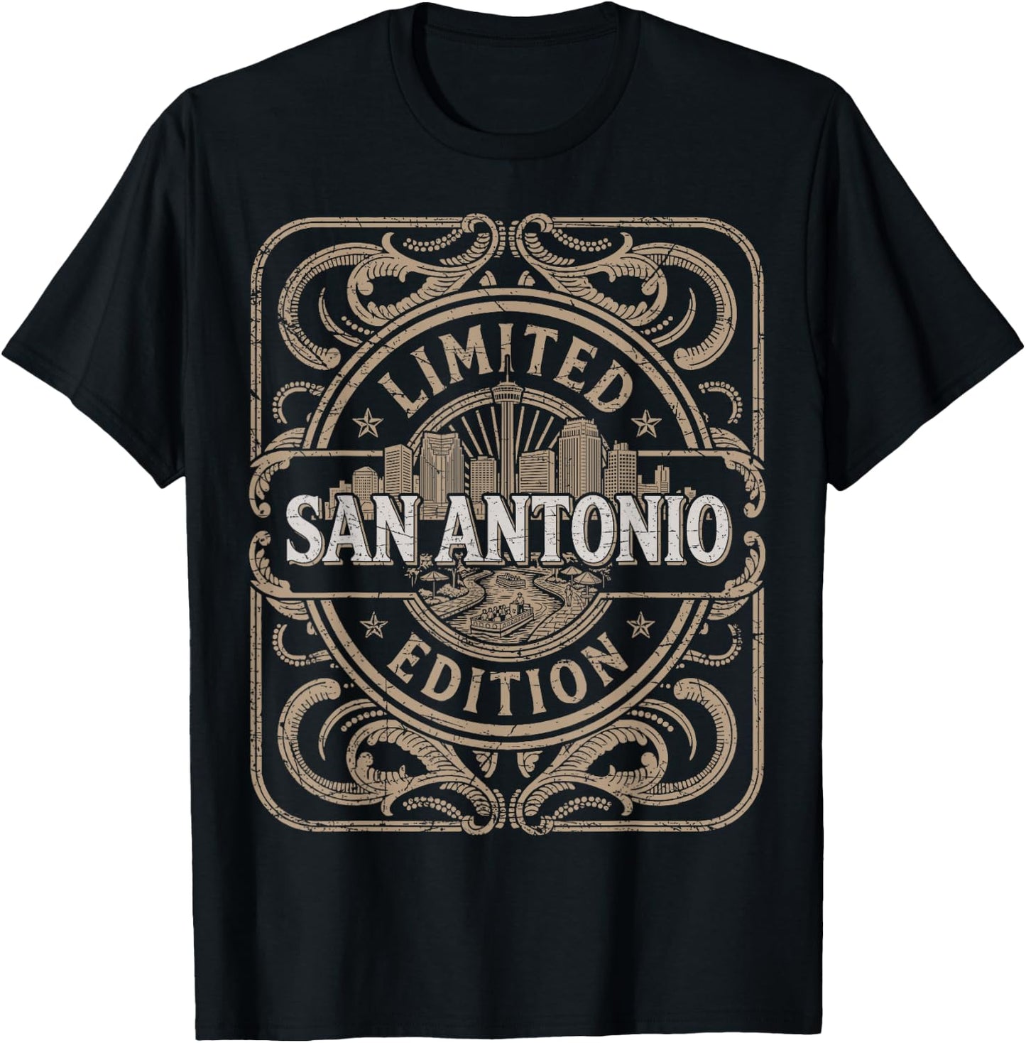 San Antonio Vintage San Antonio Texas T-Shirt - T-Shirt | Black