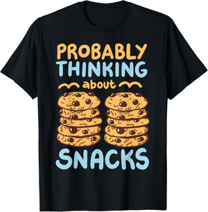 Probably Thinking About Snacks T-Shirt - T-Shirt | Black