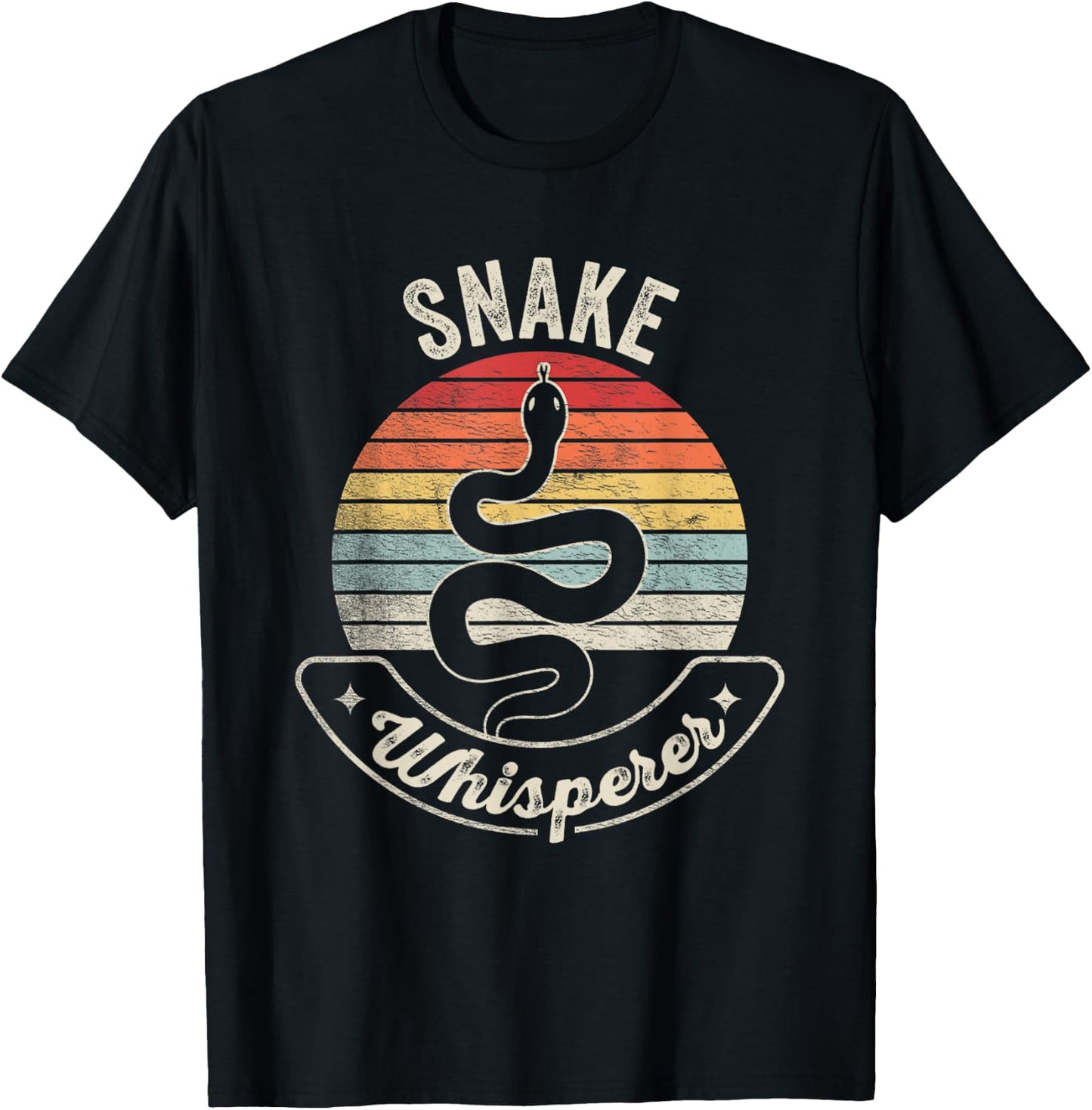 Retro Vintage Snake Whisperer Snake Lover Funny Snake T-Shirt - T-Shirt | Black