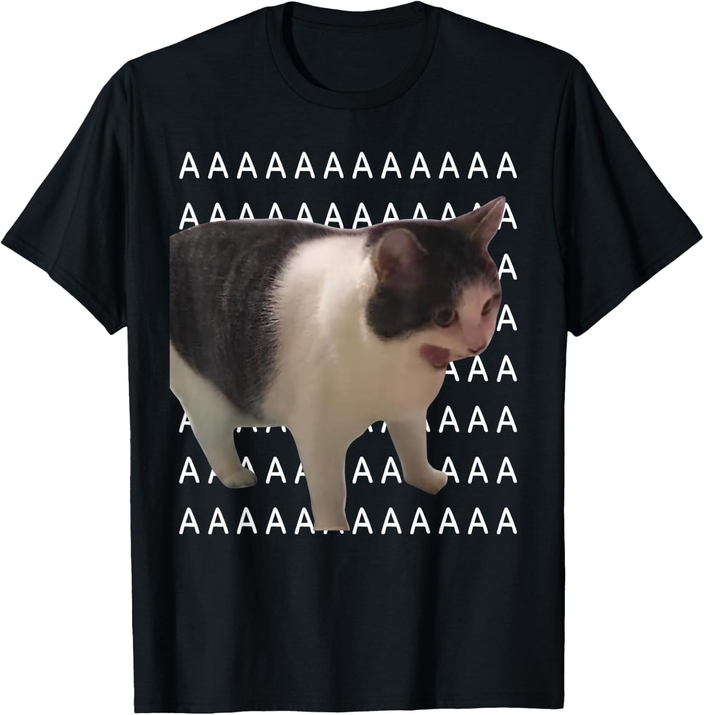 Screaming Cat Men Women Kids T-Shirt - T-Shirt | Black