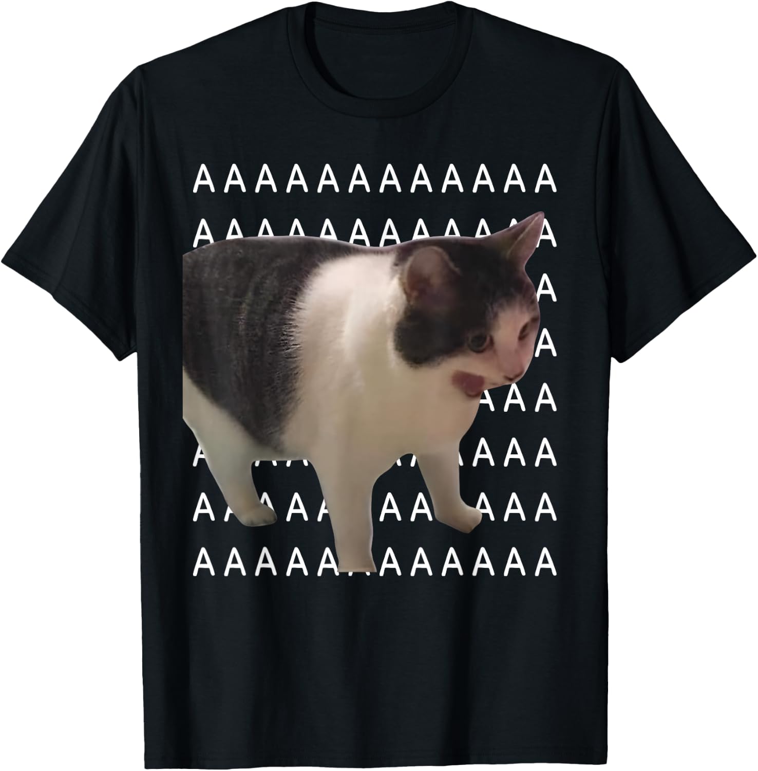 Screaming Cat Men Women Kids T-Shirt - T-Shirt | Black