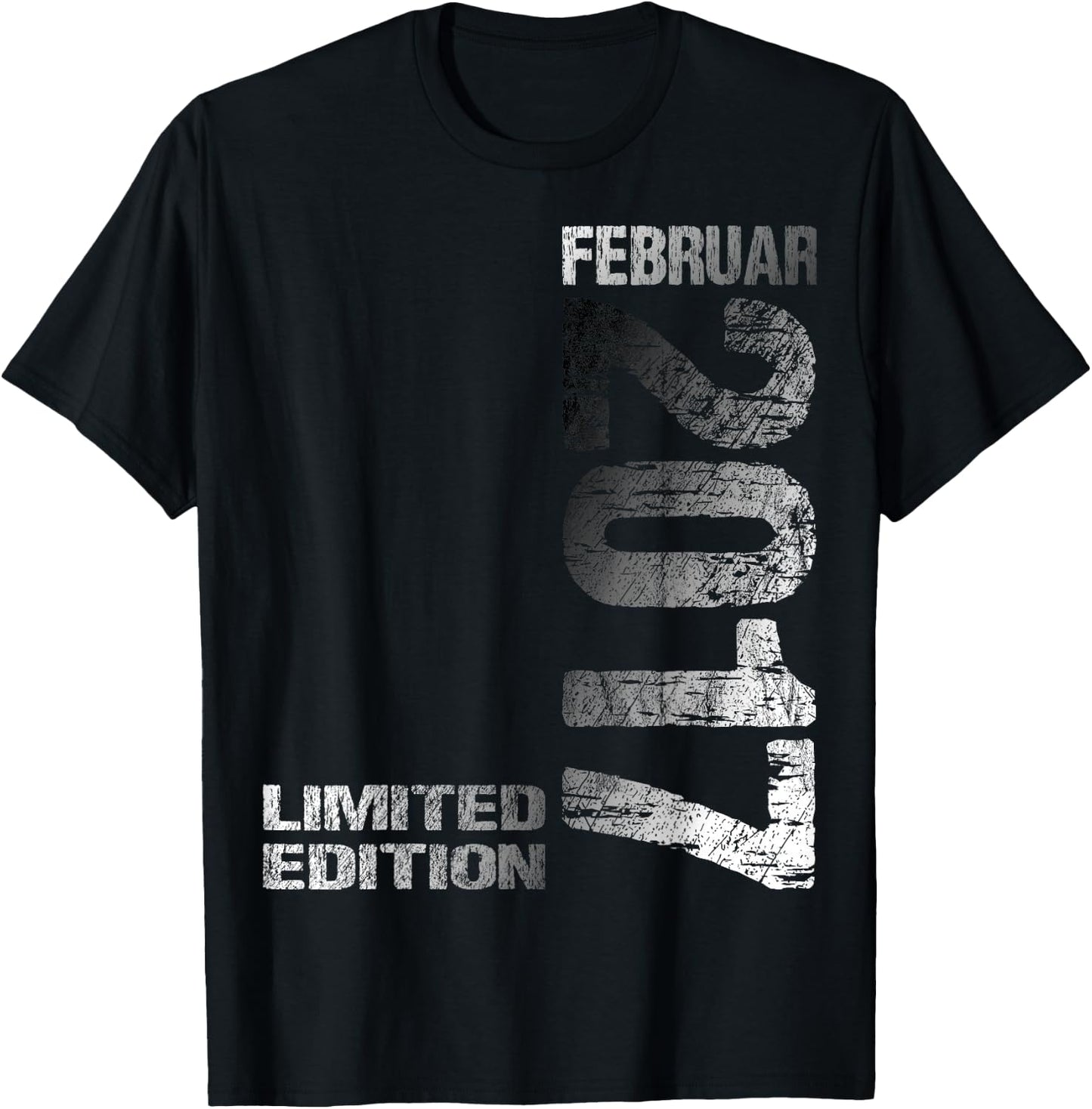 February 2017 Boy Girl 8th Birthday Limited Edition , black, S T-Shirt - T-Shirt | Black