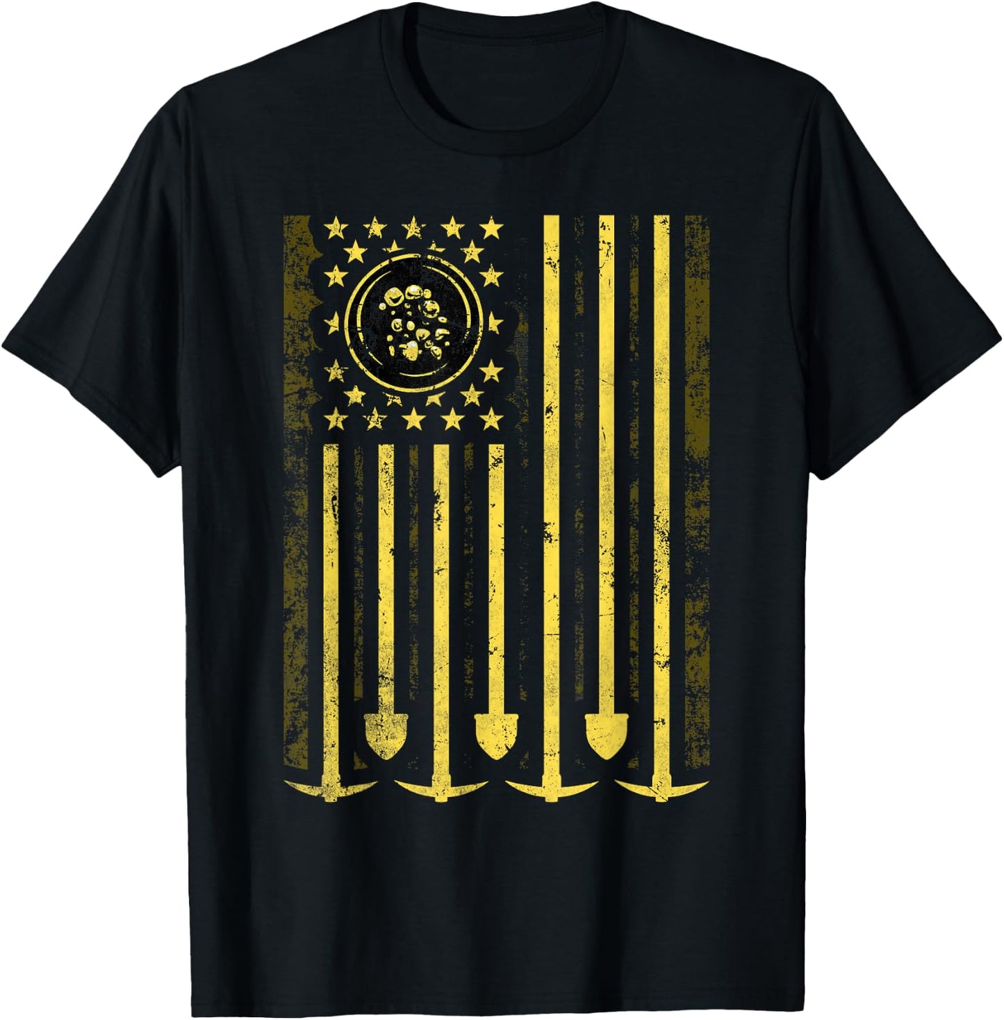 American Flag Gold Prospector Men T-Shirt - T-Shirt | Black