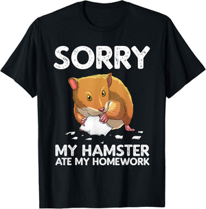 Funny Hamster Art For Boys Girls Kids Animal Hamster Lover T-Shirt - T-Shirt | Black