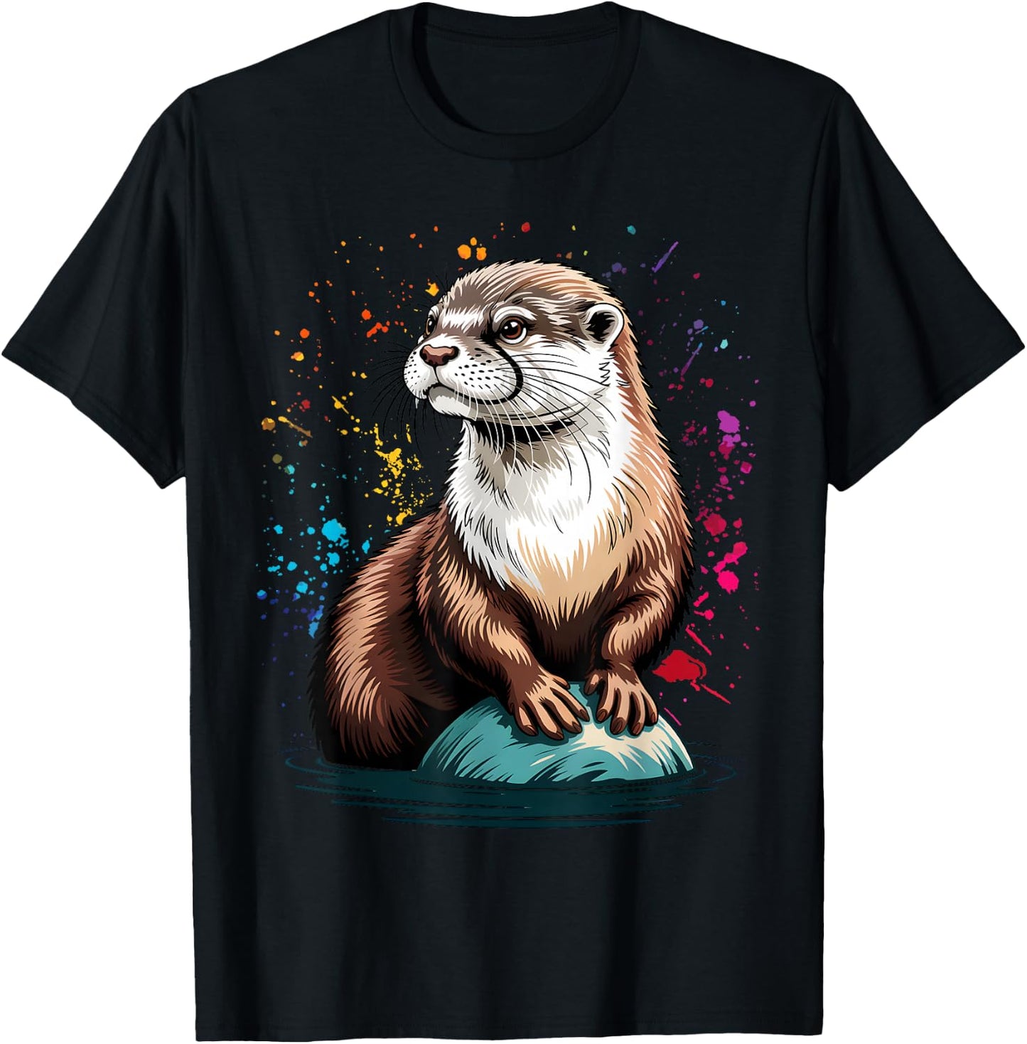 Cute Otter Face for Sea Lovers T-Shirt - T-Shirt | Black