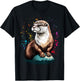 Cute Otter Face for Sea Lovers T-Shirt - T-Shirt | Black