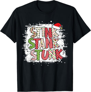 Christmas 2025 Stink Stank Stunk Family Matching Xmas T-Shirt - T-Shirt | Black