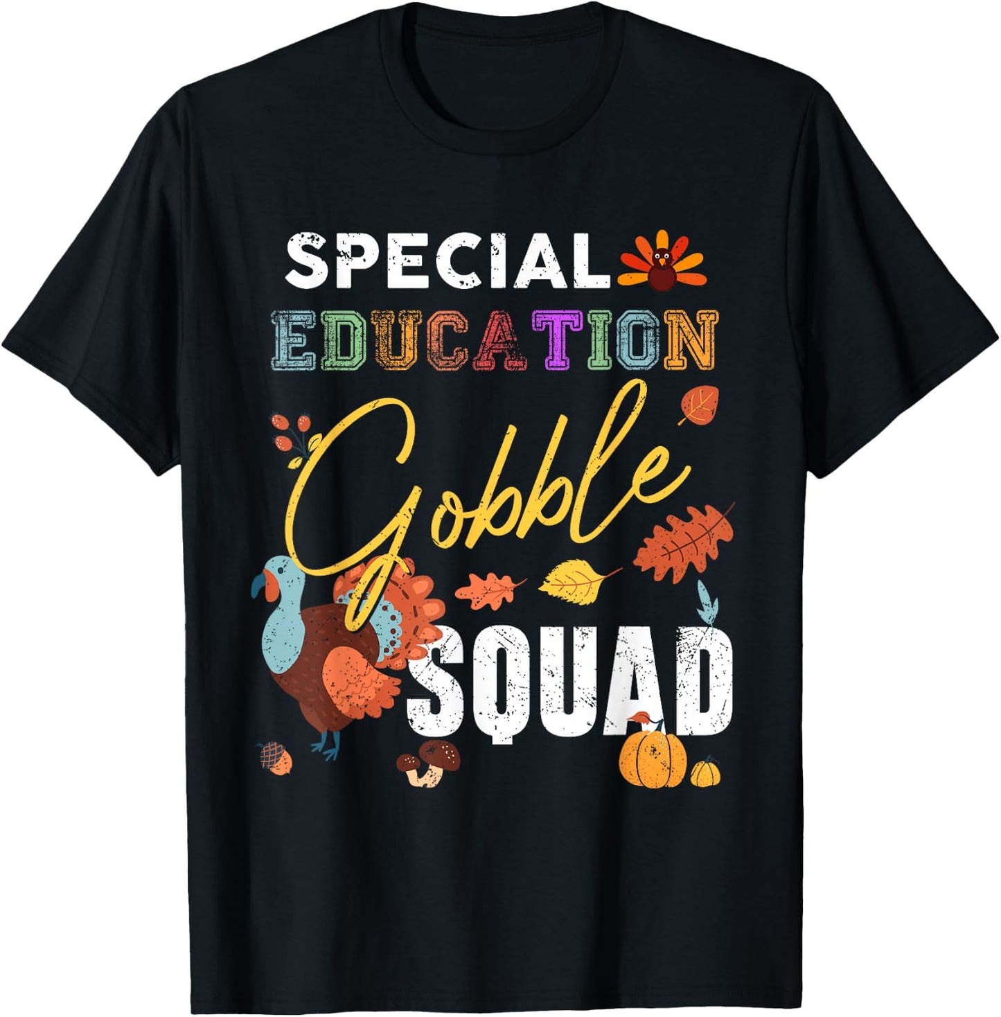 Special Education Gobble Squad Thanksgiving Matching T-Shirt - T-Shirt | Black