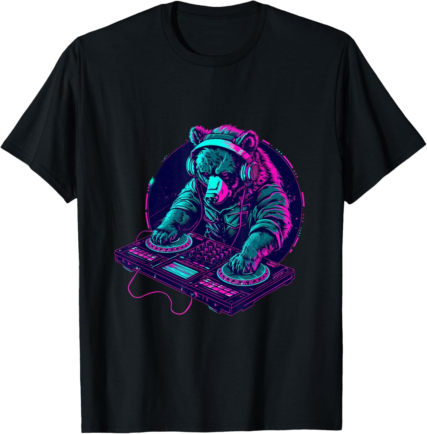 Bear DJ Turntable DJ Bear Music Producer Techno Beatmaker T-Shirt - T-Shirt | Black