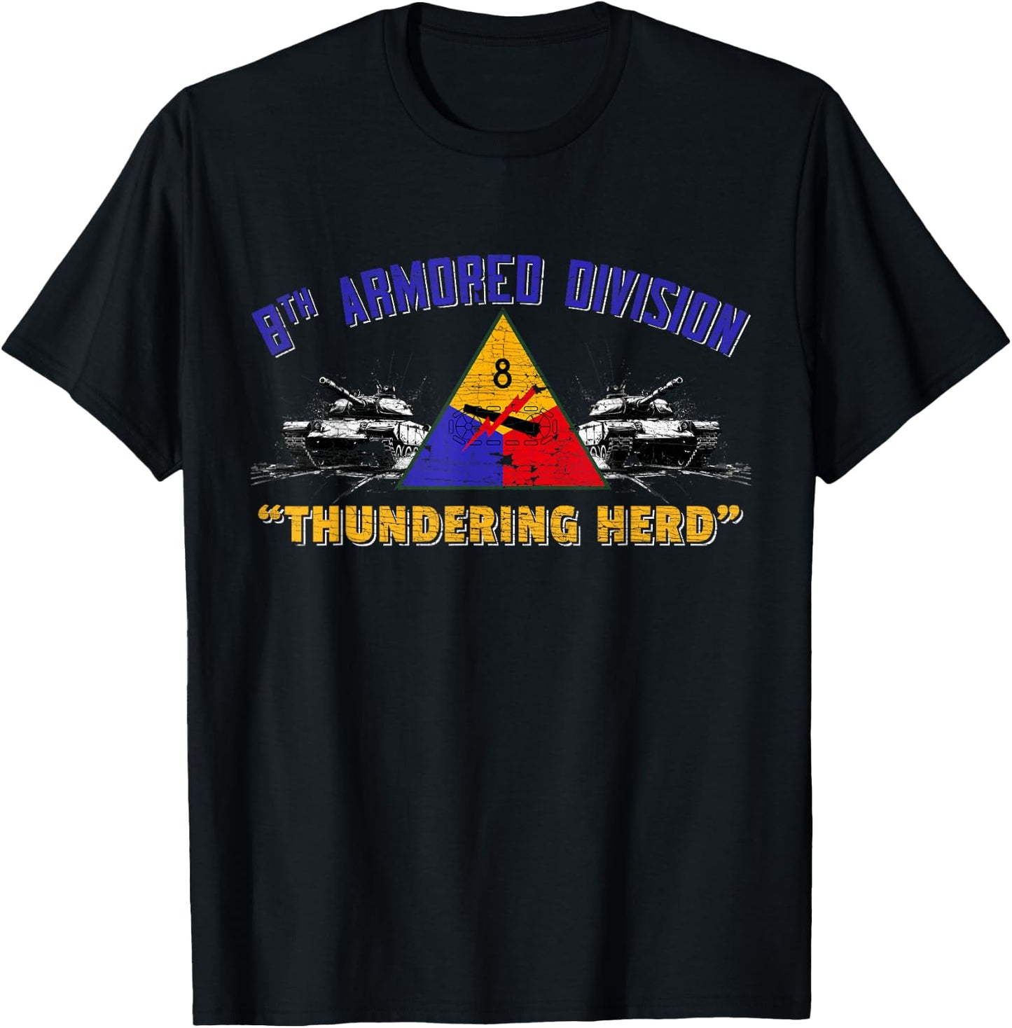 Veteran 8th Armored Division Iron Snake Vintage Gifts T-Shirt - T-Shirt | Black
