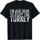 I'm Just Here To Stuff The Turkey Retro Thanksgiving Couple T-Shirt - T-Shirt | Black