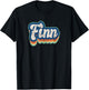 Finn First Name Boy Vintage Style 70s 80s Personalized T-Shirt - T-Shirt | Black