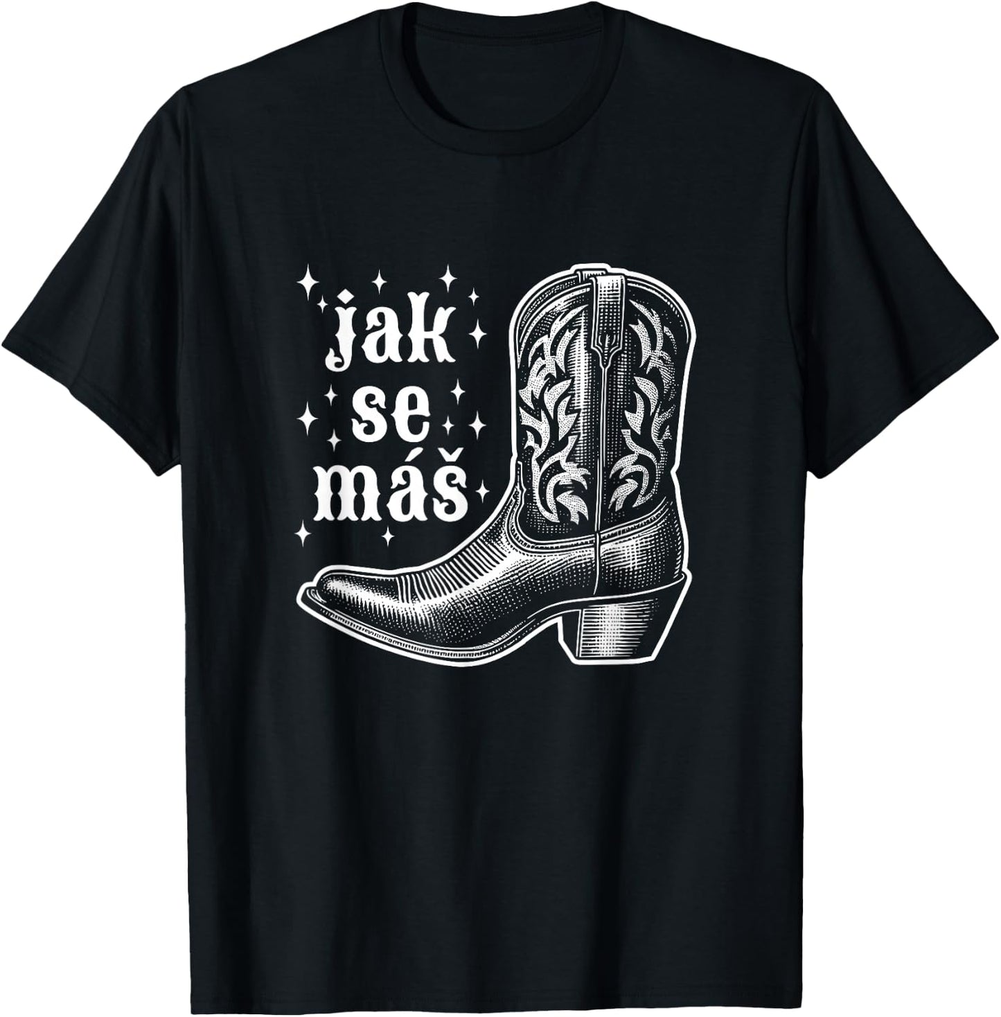 Jak Se Mas Czech Texan Boot T-Shirt - T-Shirt | Black