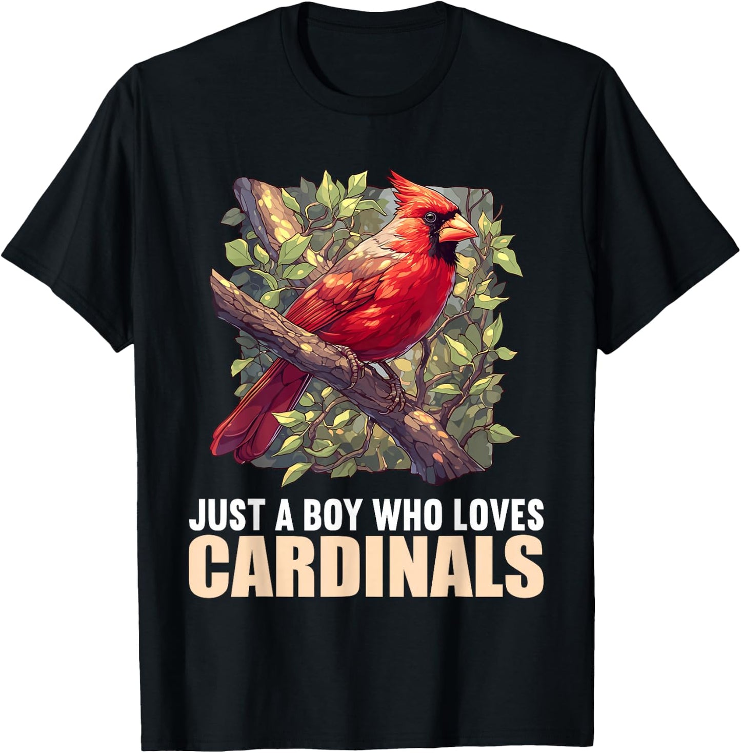 Just a Boy who loves Cardinals Cardinal Bird T-Shirt - T-Shirt | Black