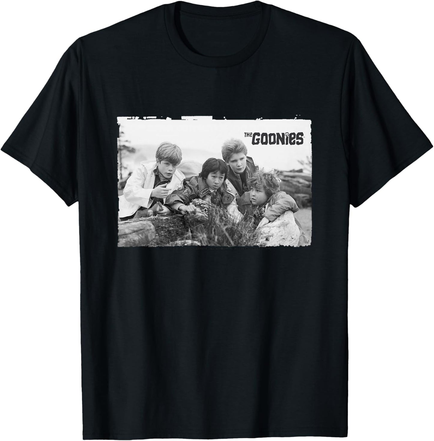 The Goonies Gang Mikey Data Mouth & Chunk Kids T-Shirt - T-Shirt | Black